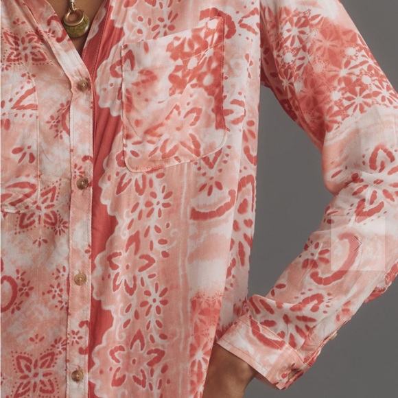 Pilcro from Anthropologie the relaxed roomy button down shirt size small - Picture 3 of 9